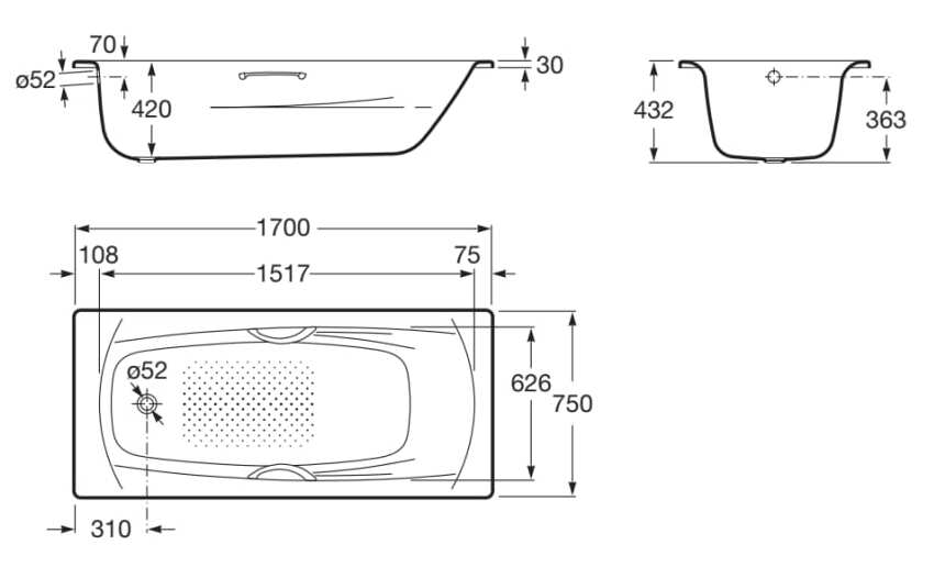 Утопленная стальная прямоугольная ванна Roca SWING 236655..0 / 236755..0 ARCH-00055083 - Вид №3