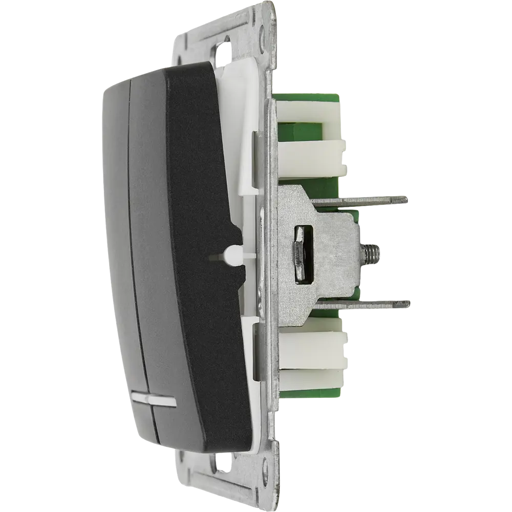 Выключатель встраиваемый Hegel Мастер 2 клавиши с индикатором цвет черный STLM-2054473 - Вид №4