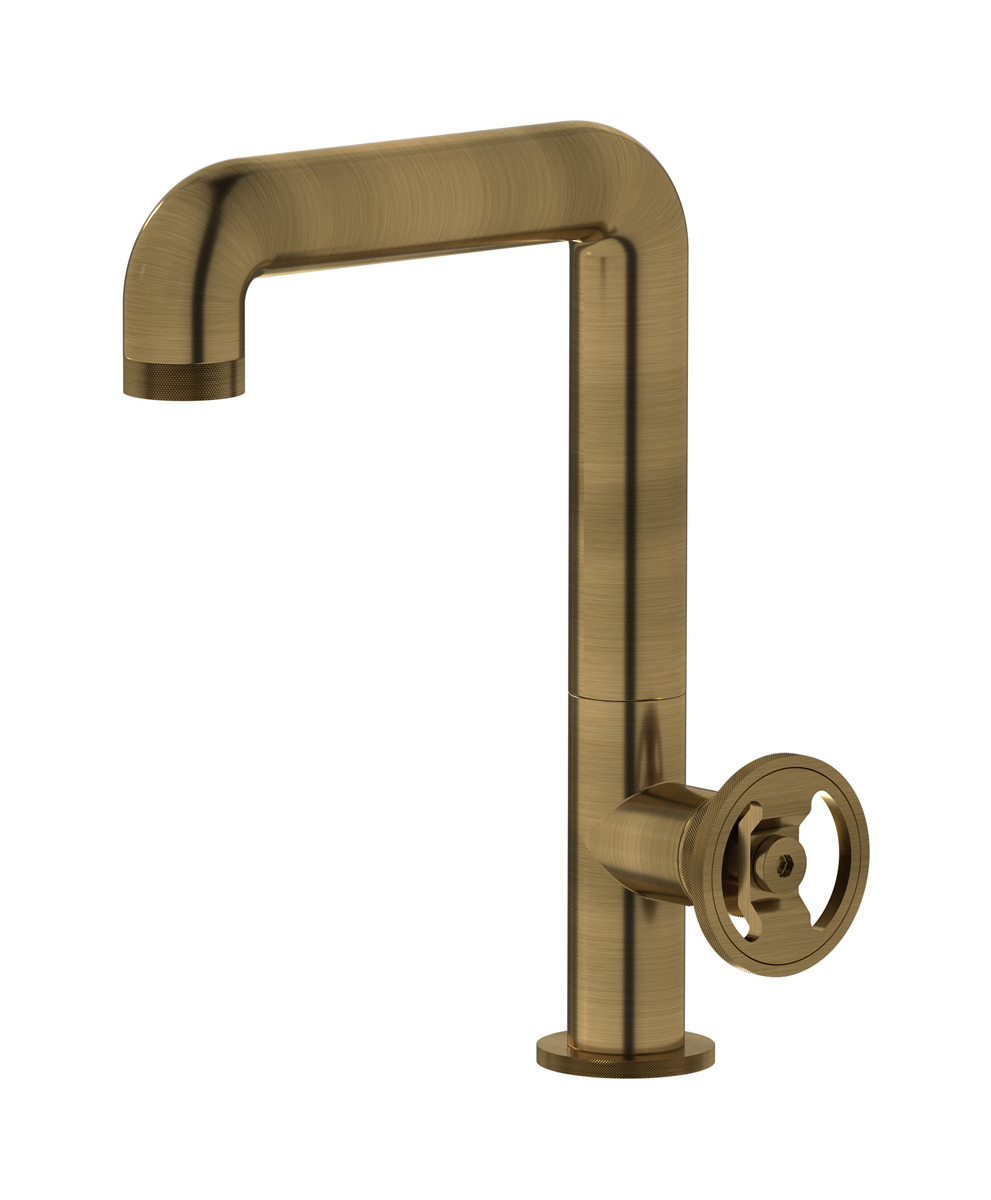 Высокий смеситель для раковины на 1 отверстие в комплекте с донным клапаном WE ARE IB b1202mb Modern Bronze Bold