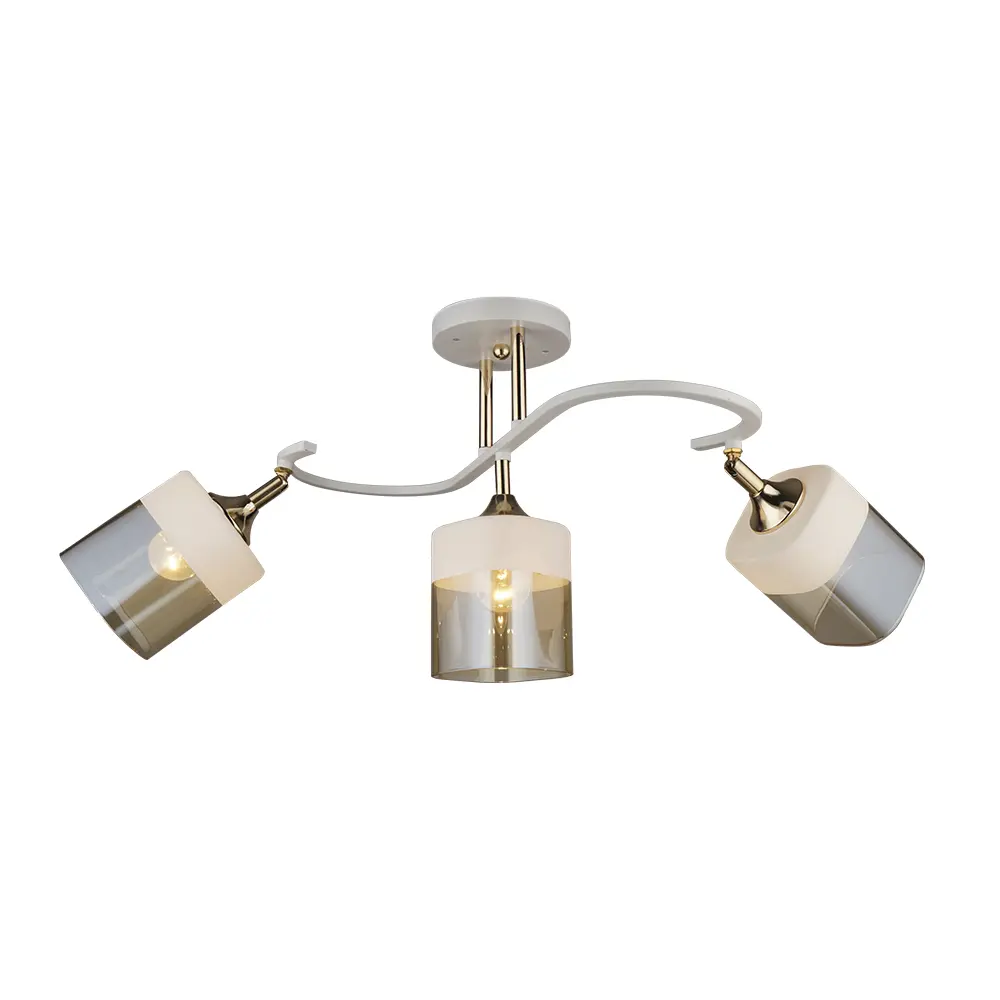 Люстра потолочная Голди 3 лампы, 18 м², цвет чёрный/золото СЕМЬ ОГНЕЙ STLM-2023443