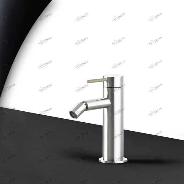 Смеситель для биде сталь глянцевая с бежевой ручкой Toki Radomonte TKI4LCIL18