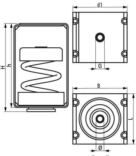2800601000 VibraTek® HS-1 Spring Hanger high performance spring isolator for light suspended loads walraven  - Вид №1