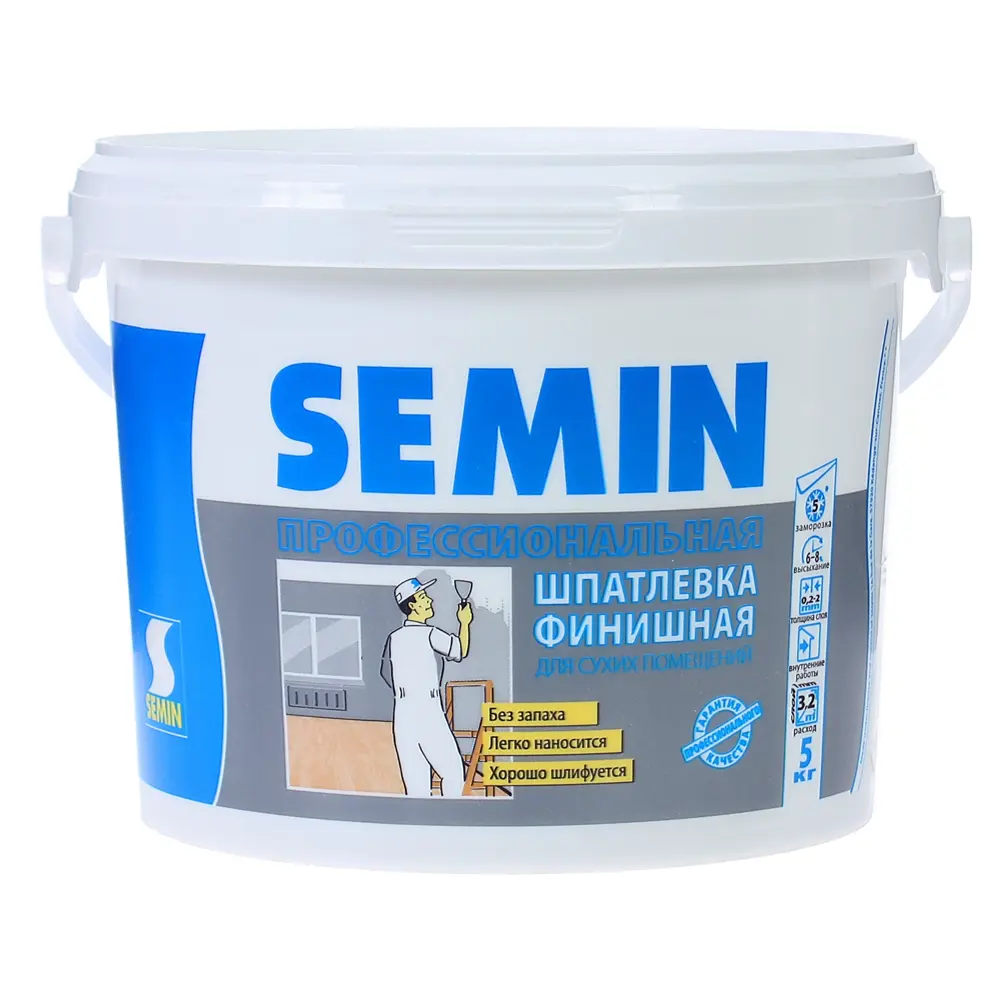 Шпатлевка финишная для сухих помещений Semin 5 кг 81964399 STLM-2198629 