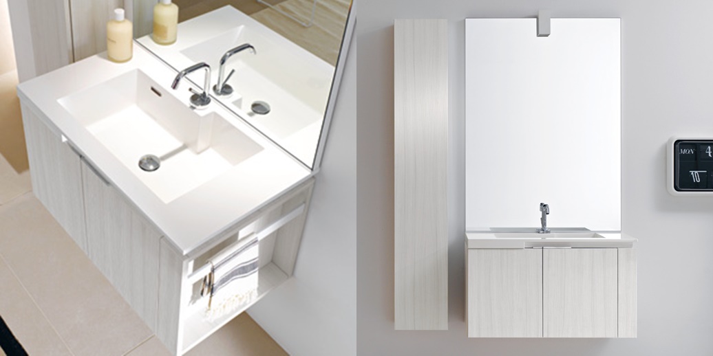 Комбинация ванной комнаты FLY105 в отделке COSMOS 81 Mineralmarmo / Venato Latte MILLDUE FLY - Вид №1