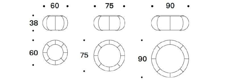 Холст съемный круглый сад пуфик Saba Italia ARCH-00080411 - Вид №2