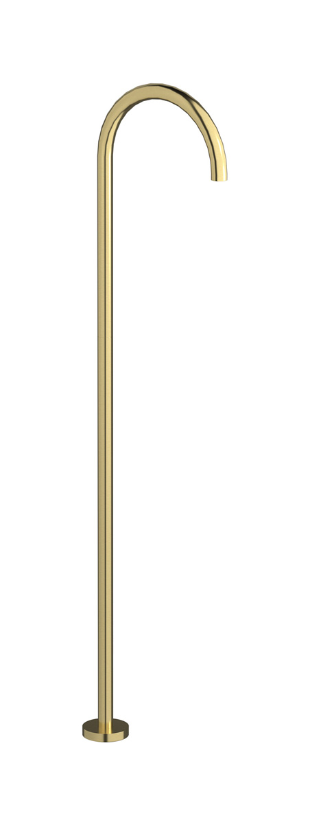 Напольный излив для раковины в комплекте с донным клапаном. WE ARE IB rx299is Brushed Pale Gold Reflex