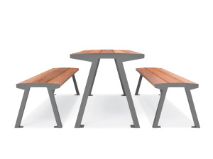 Прямоугольный стол для пикника из стали и дерева