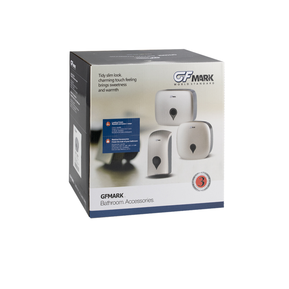 GFmark - Диспенсер для туалетной бумаги - барабан, пластиковый, БЕЛЫЙ с глазком - капля, с ключем, код: 930  - Вид №5