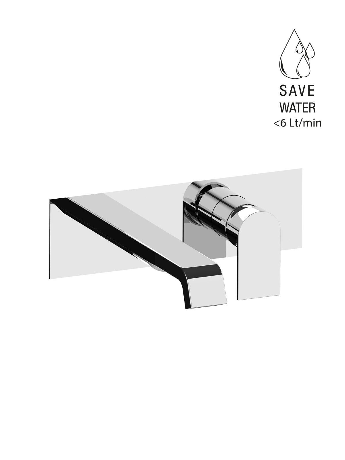 Однорычажный настенный смеситель для раковины с ограничителем расхода Rubinetterie Frattini Птолемей ARCH-00028415 - Вид №11