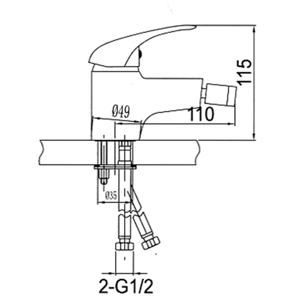 Смеситель для биде San Fonte 2128-H12 2128-H12 11161252 - Вид №1