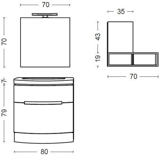 Mobiltesino Тумба под умывальник одинарная настенная, лакированная Drop sun-id-1390250 - Вид №1