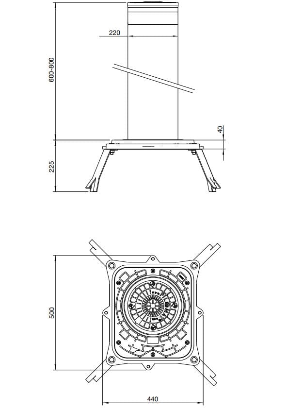 Фиксированный боллард с опорной плитой Pilomat Security line ARCH-00039721 - Вид №2