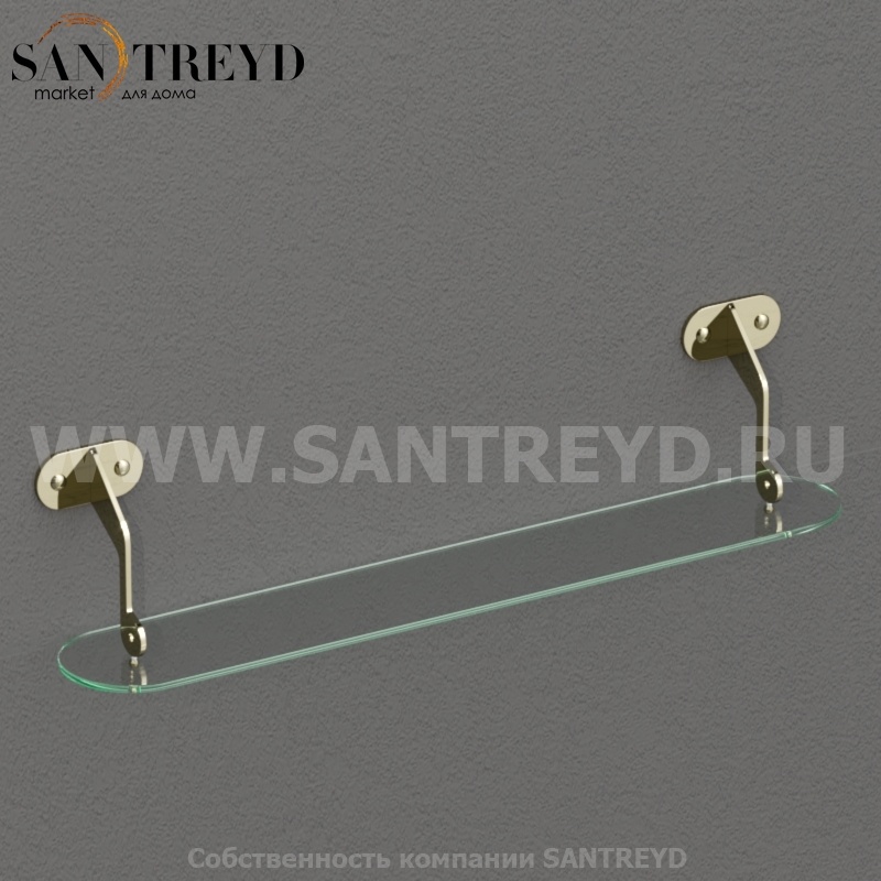 741991 Полочка из стекла 60 см, цвет Золотистый Kerasan ACCESSORIES Италия 