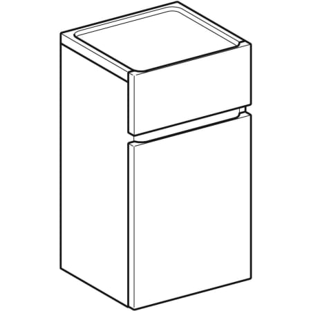 869022000 Шкафчик Geberit Renova Plan однодверный с одним выдвижным ящиком Geberit  - Вид №1