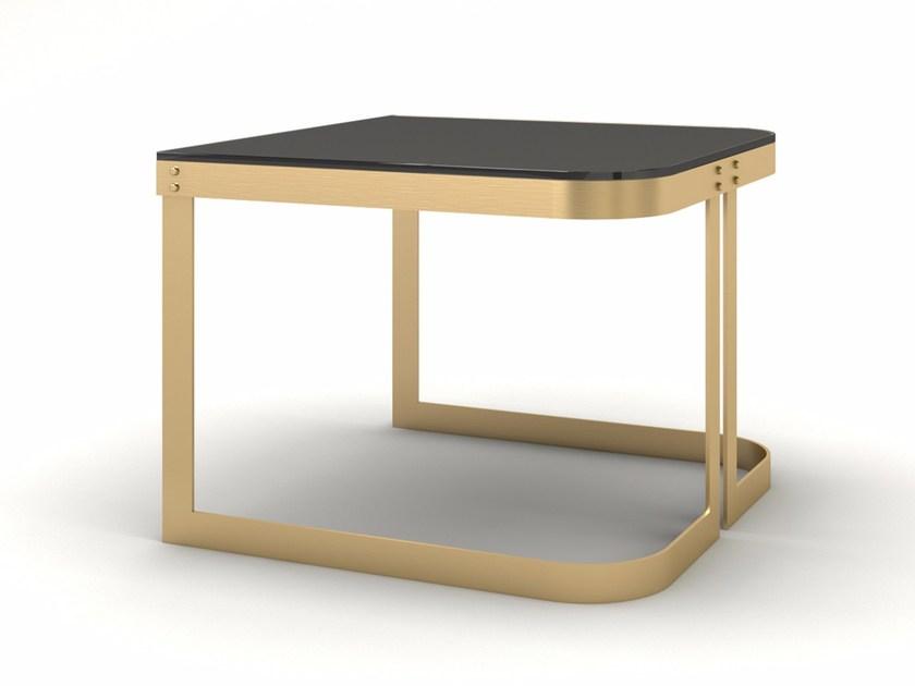 MARIONI Низкий квадратный латунный журнальный столик Clark 02731/c - Вид №1