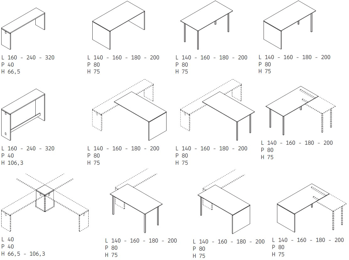 Citterio Несколько рабочих станций со встроенной полкой Bridge sun-id-1391403 - Вид №2