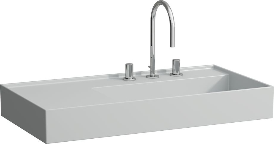 H8103397161111 Раковина с полочкой слева, со специальным скрытым сливом LAUFEN PRO - Вид №10