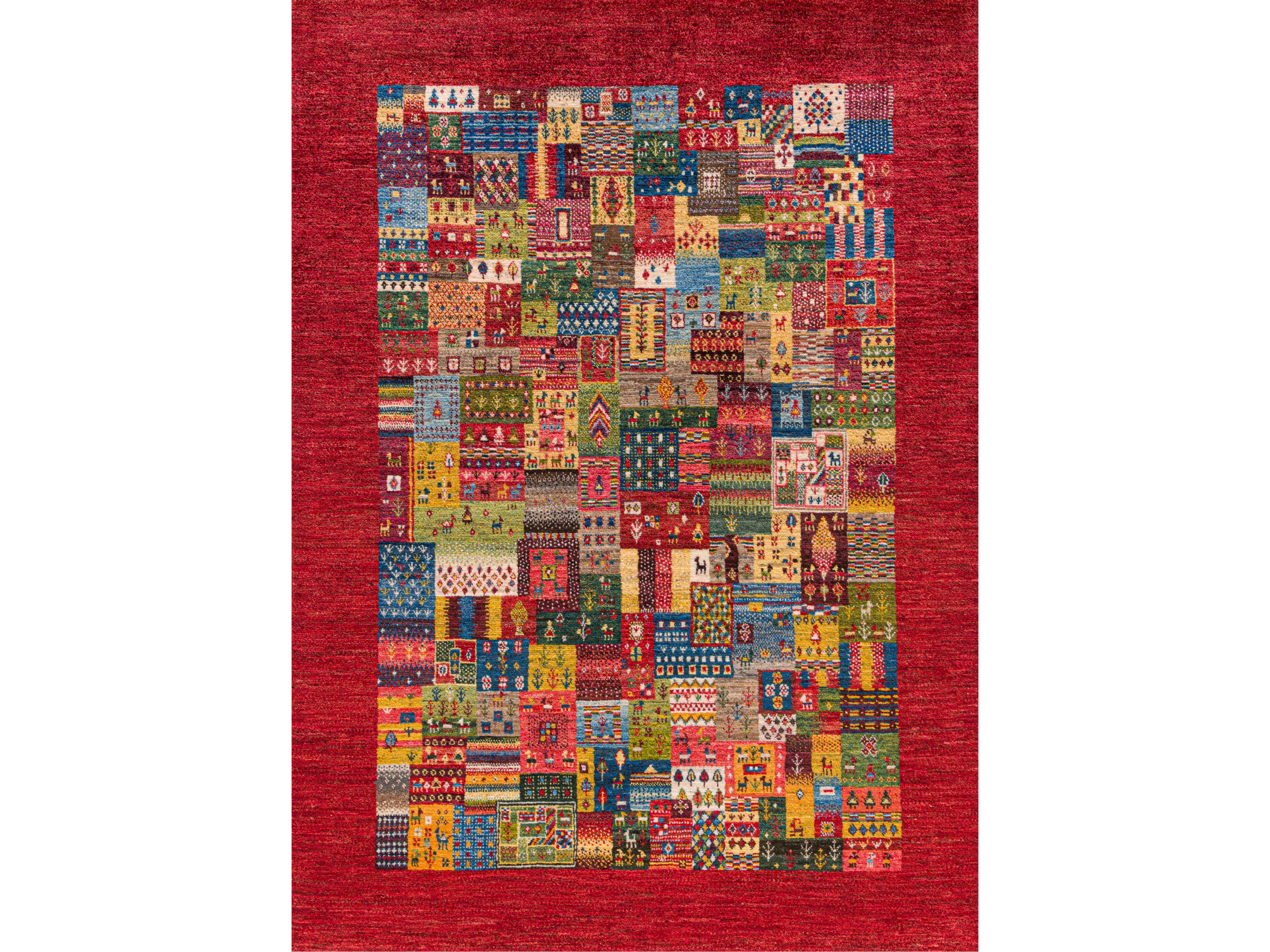 Шерстяной прямоугольный клетчатый ковер Zollanvari Gabbehs Geometric ARCH-00084337 - Вид №1