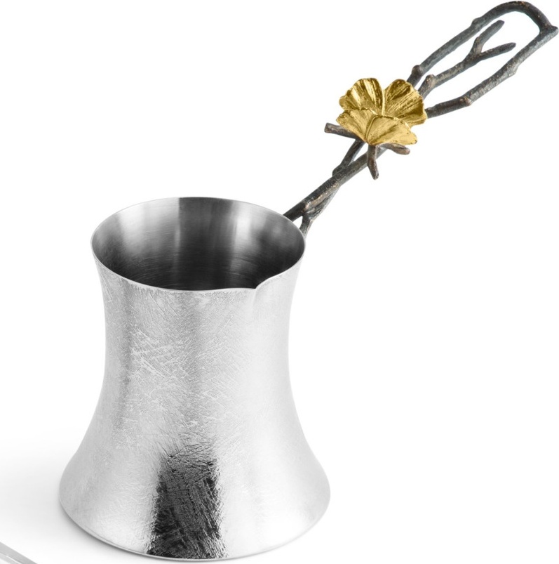 10636987 Michael Aram Набор турка для кофе и ложка Michael Aram Бабочки гинкго 15см, сталь нержавеющая Сталь нержавеющая 