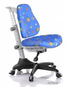 Кресло Match ортопедическое черное с жучками COMF-PRO  261558 Синий