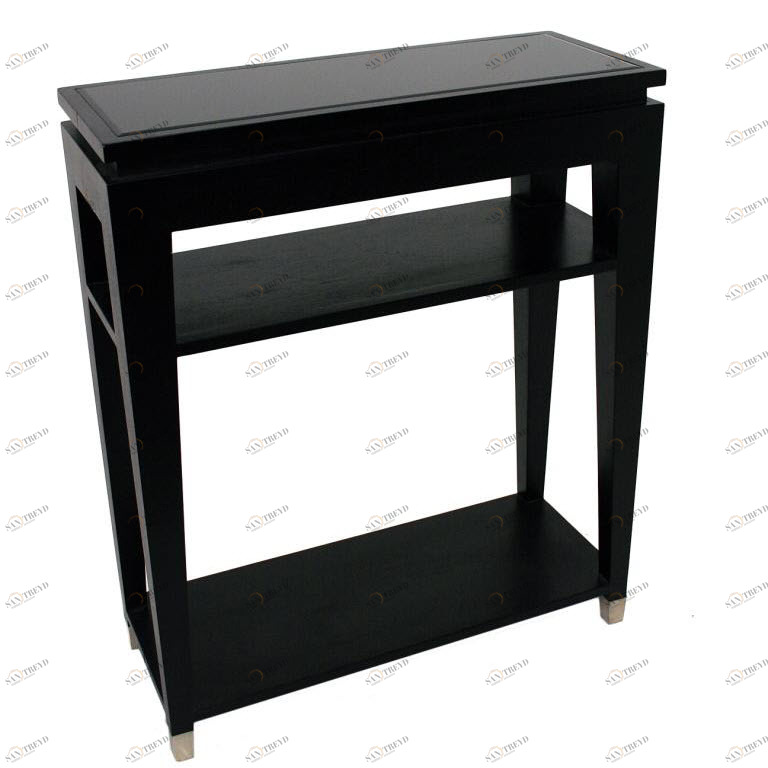 Консоль черная с полками, венге Black Glass Top RVASTLEY PUSHA 060963 Венге 