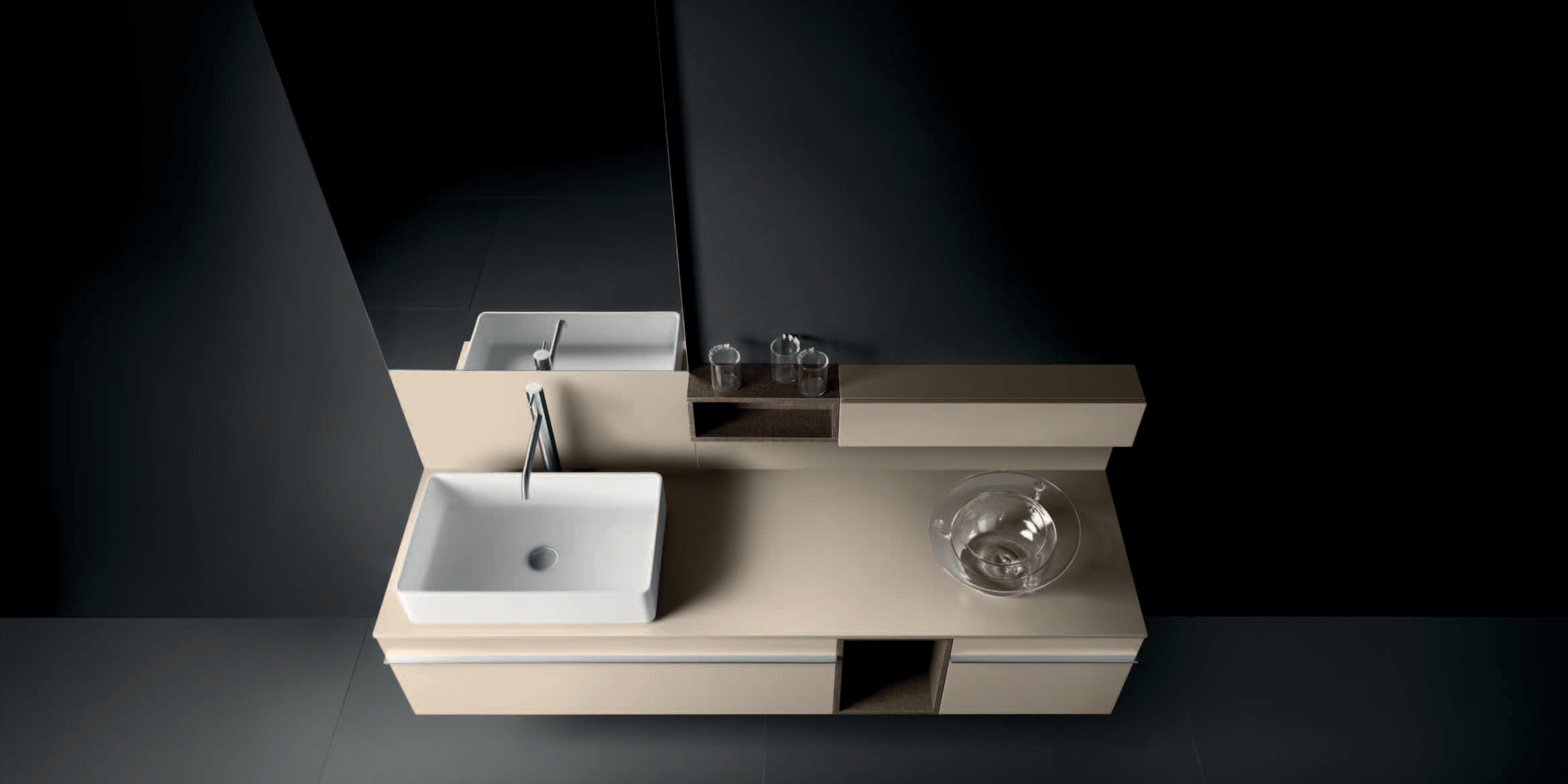 Комбинация ванной комнаты S108 в отделке BASIC Milltek/мат.лак.Corda/ламинат Sacco MILLDUE SINTESI SINTESI108CORDA - Вид №1