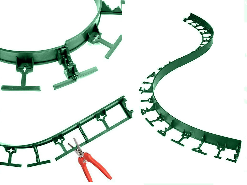 Пластиковый бордюр 45 мм, длина 1 м, зелёный ГеоПластБорд GPBST-33 - Вид №8