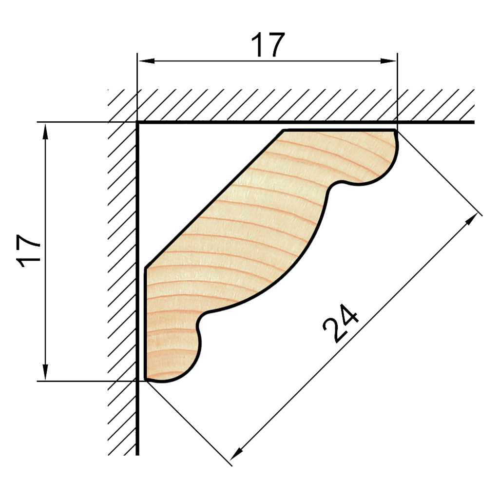 84688429 Галтель деревянная сращенная ГС-24 7х24х1000 мм Сосна экстра STLM-0053709 АРЕЛАН  - Вид №1