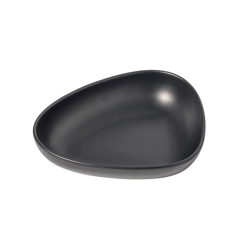 990165 Тарелка глубокая 1 шт (22х19х5см) каменная керамика, черная;LIND DNA 