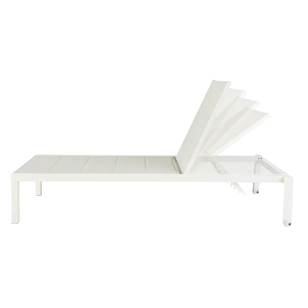 Шезлонг Naterial Aquila II 200x36x75 см алюминий/текстилен белый STLM-2064721 - Вид №8