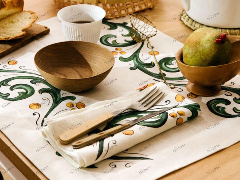 The NapKing Набор для завтрака (6 салфеток + 6 салфеток) Floral sun-id-1359086