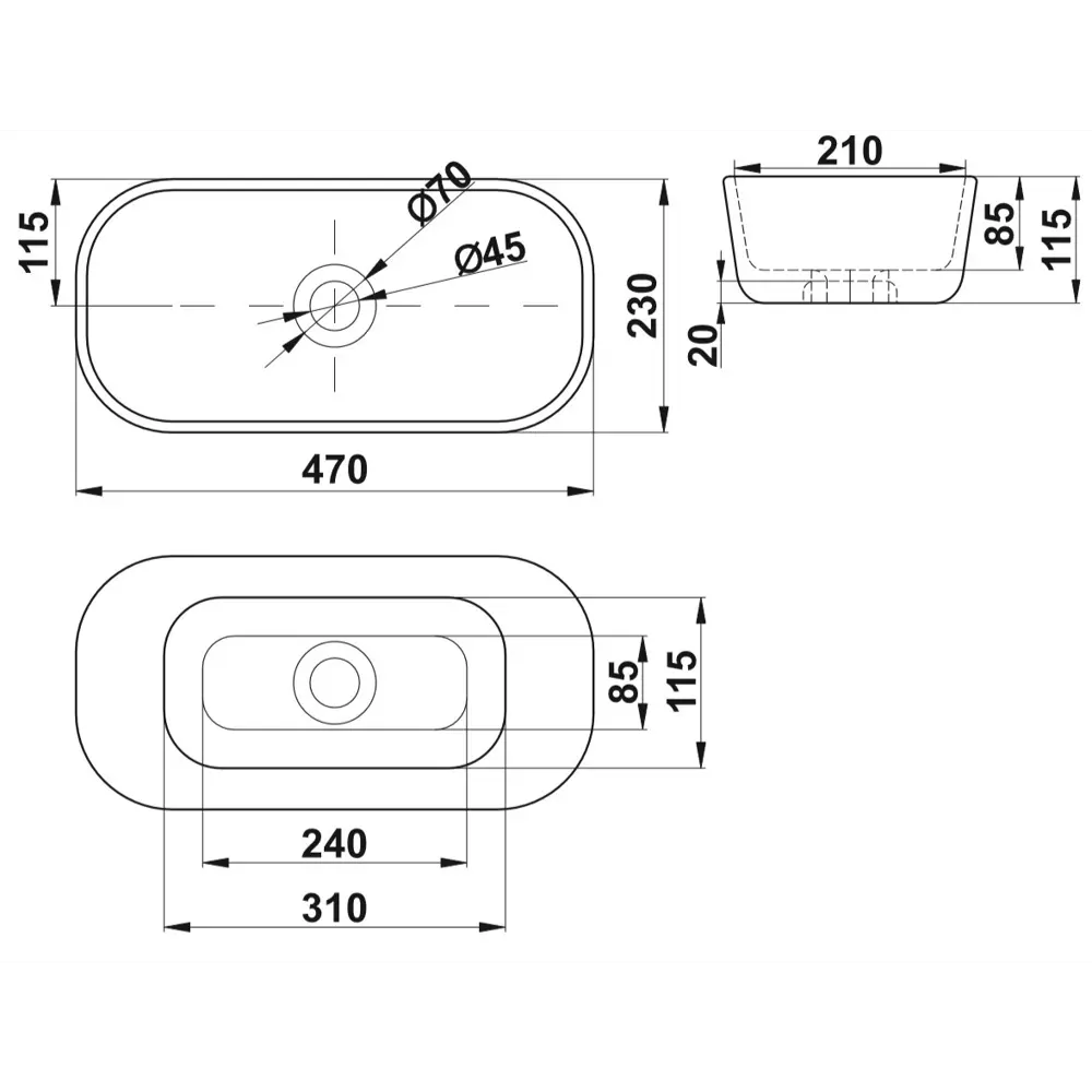 82381813 Раковина Melana MLN-78161 накладная 23 см STLM-0025985 Pepo - Вид №8