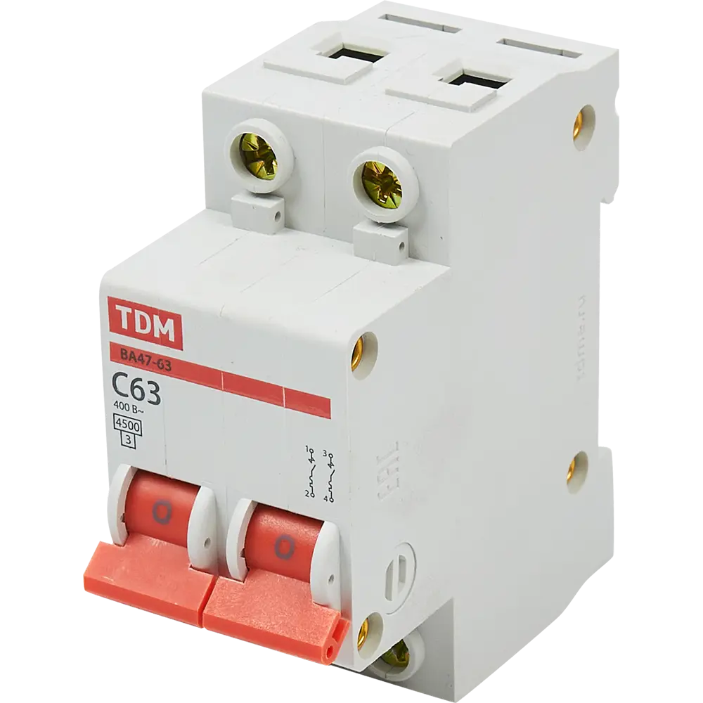 Автоматический выключатель TDM Electric ВА47-63 2P 63А для защиты электросети 84399496 STLM-0049269