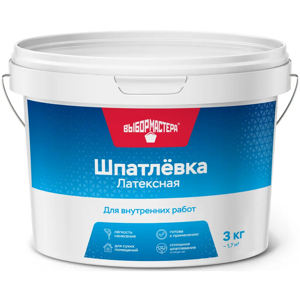 Латексная шпаклевка ВЫБОР МАСТЕРА для идеального выравнивания стен 3 кг 86954666 STLM-0072650