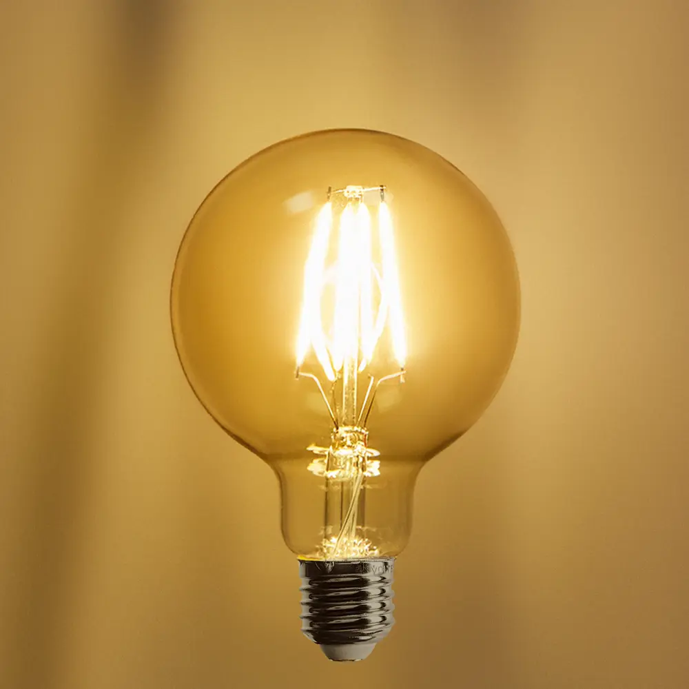 Декоративная филаментная лампа Voltega G95 тонированная 8Вт E27 с диммером 89345998 STLM-0920763