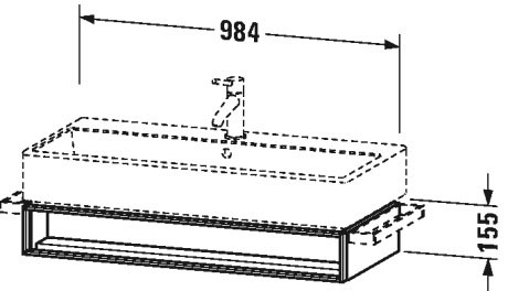 VA602800909 Vero Air Тумбочка подвесная Светло-голубой матовый декор Duravit - Вид №1