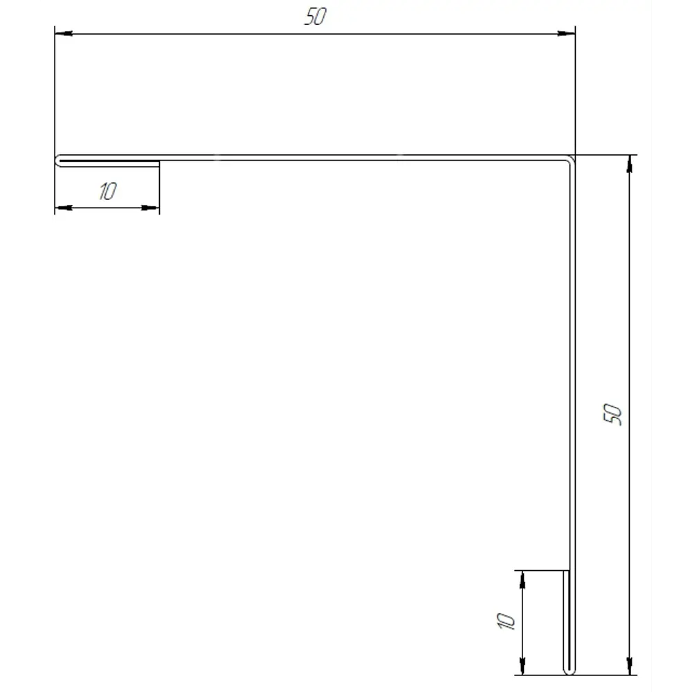 Планка для наружных углов 50x50 мм 2 м 0.4мм RAL 6005 Зеленый 84427778 STLM-2091758 Santreyd  - Вид №1