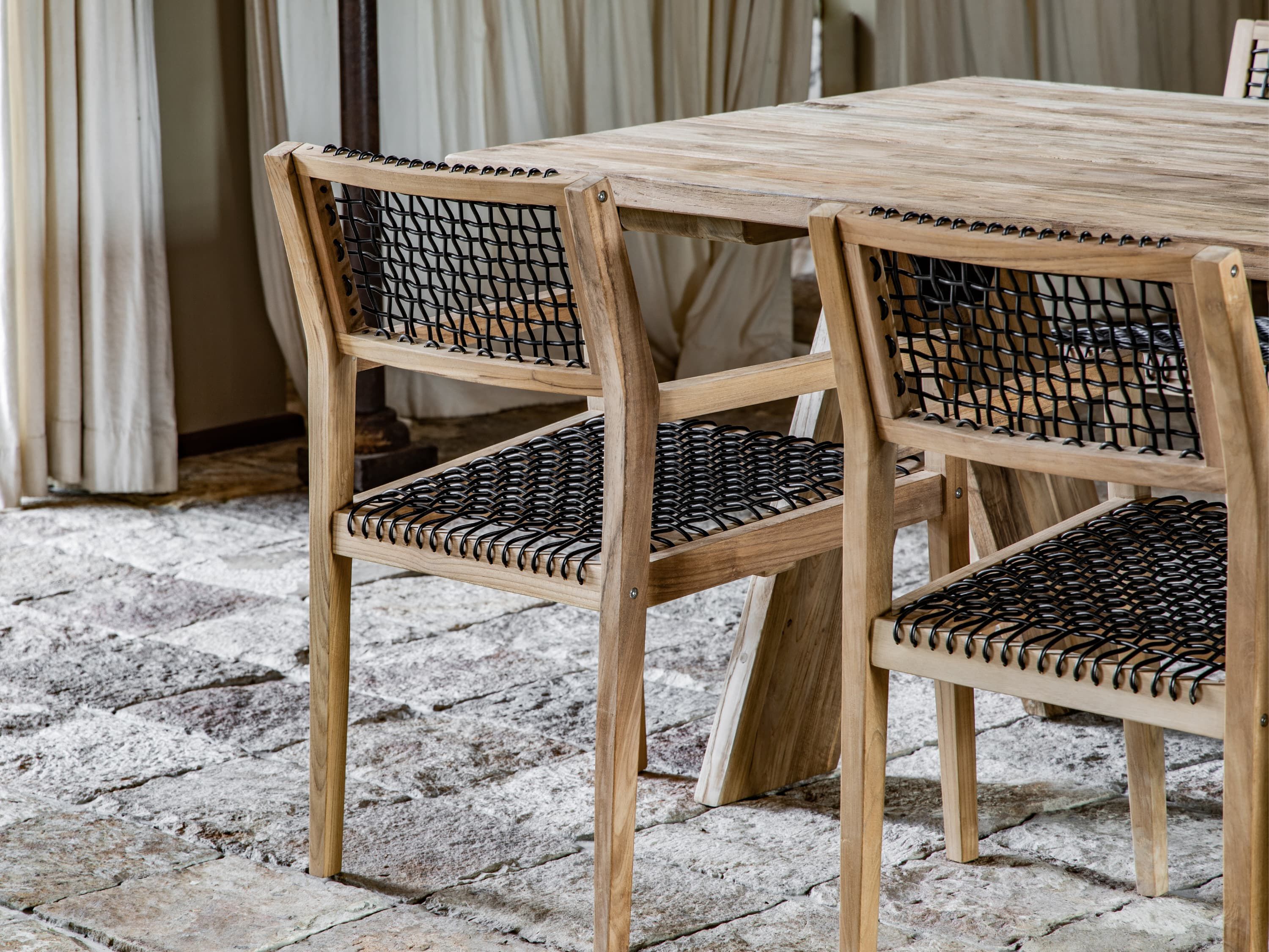 Садовый стул из тика и веревки с подлокотниками cbdesign Vienna Dining ARCH-00112530 - Вид №8