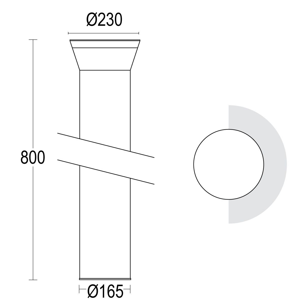 Алюминиевый светодиодный световой столб Ghidini Lighting MAXICONO DARK ARCH-00072099 - Вид №10