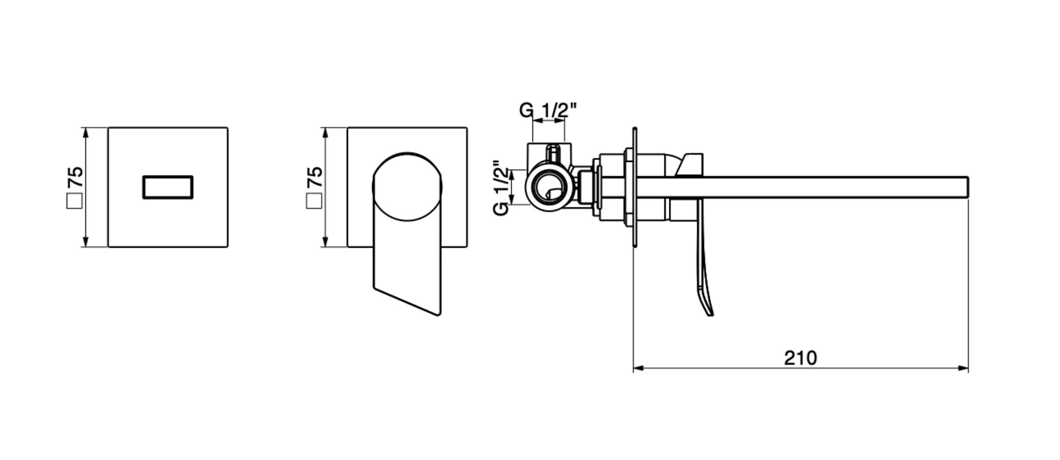 Настенный однорычажный смеситель для раковины GATTONI Puff ARCH-00150432 - Вид №2
