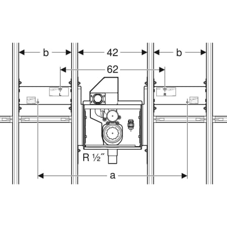461.483.00.1 Комплект Geberit GIS для раковины Geberit ONE с внутристенным поворотным сифоном, с внутристенным Clou Geberit  - Вид №2