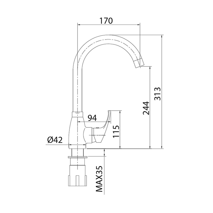 M07SB0JM05 Смеситель для ку*ни Milardo Meal  - Вид №2