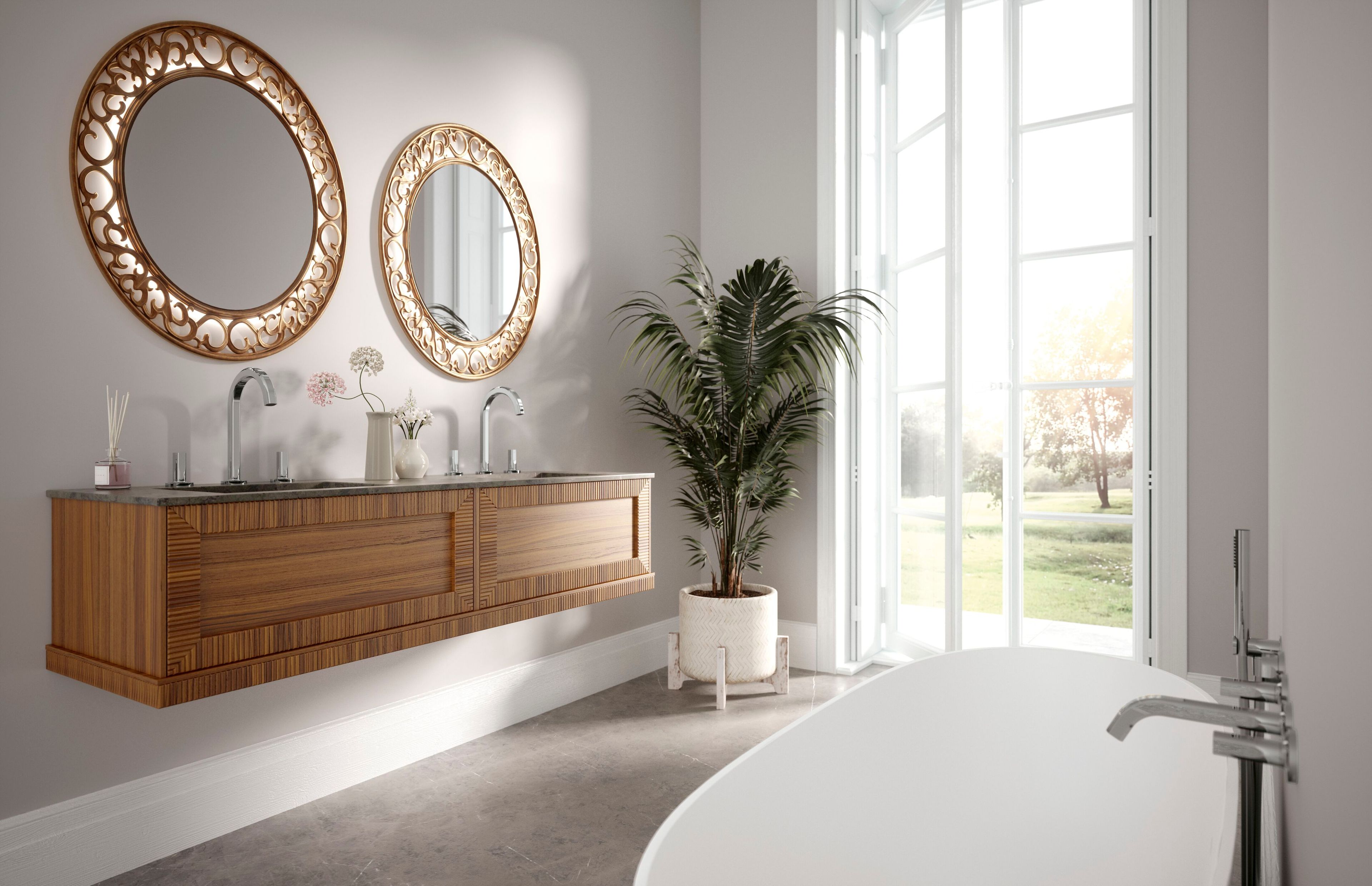 Набор для ванны с 5 отверстиями из латуни с ручным душем Rubinetterie Treemme Appia ARCH-00018938