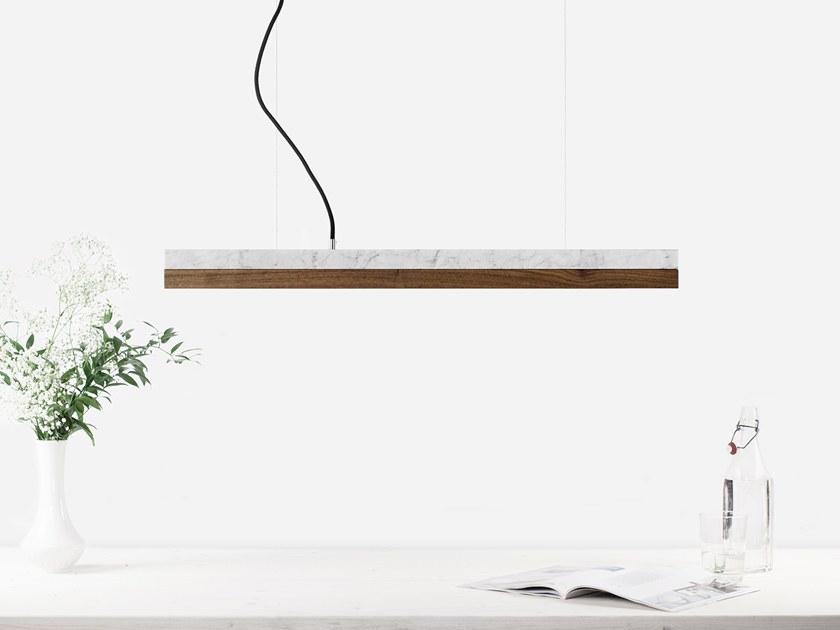 GANTlights Светодиодный подвесной светильник из каррарского мрамора и ореха C sun-id-1515072 - Вид №1