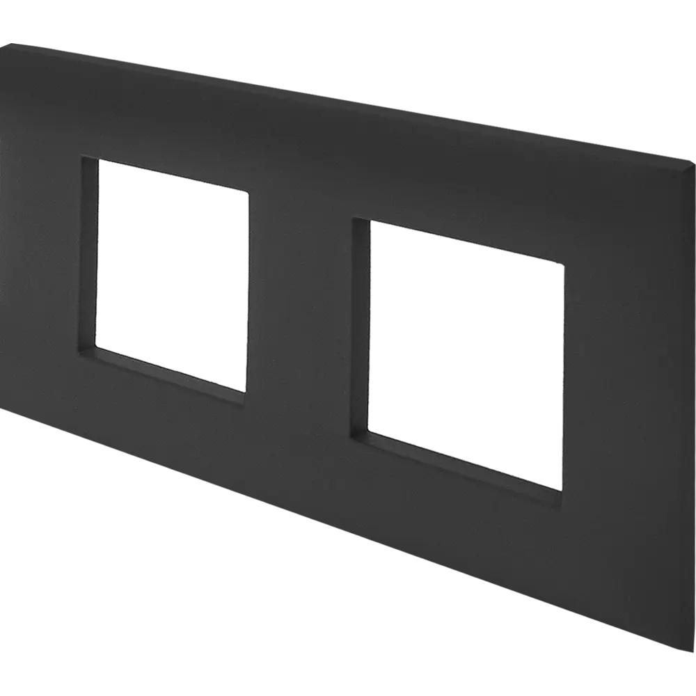 Рамка для розеток и выключателей DKC Avanti 2 поста цвет черный матовый STLM-2030633 - Вид №1