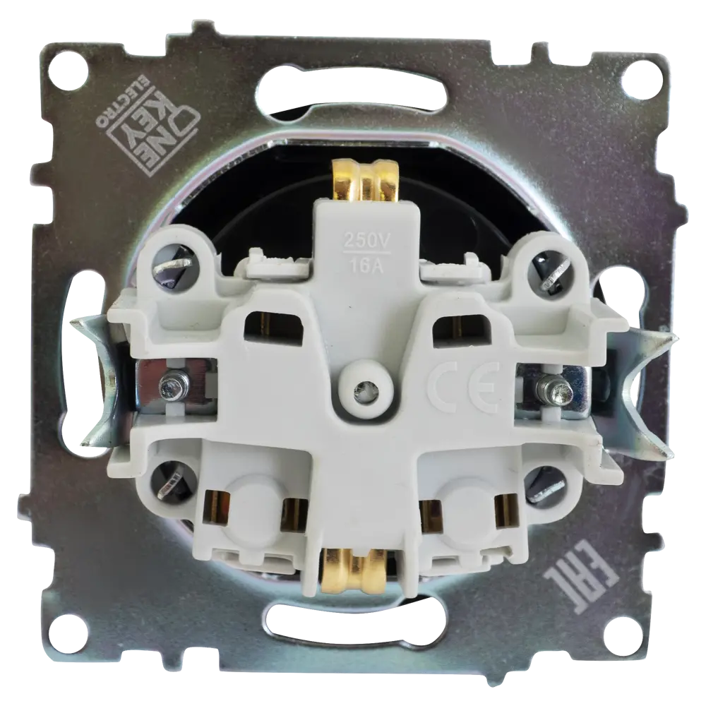 Розетка встраиваемая Onekey Florence с заземлением с крышкой цвет чёрный 82127008 STLM-2123550 ONEKEYELECTRO - Вид №4