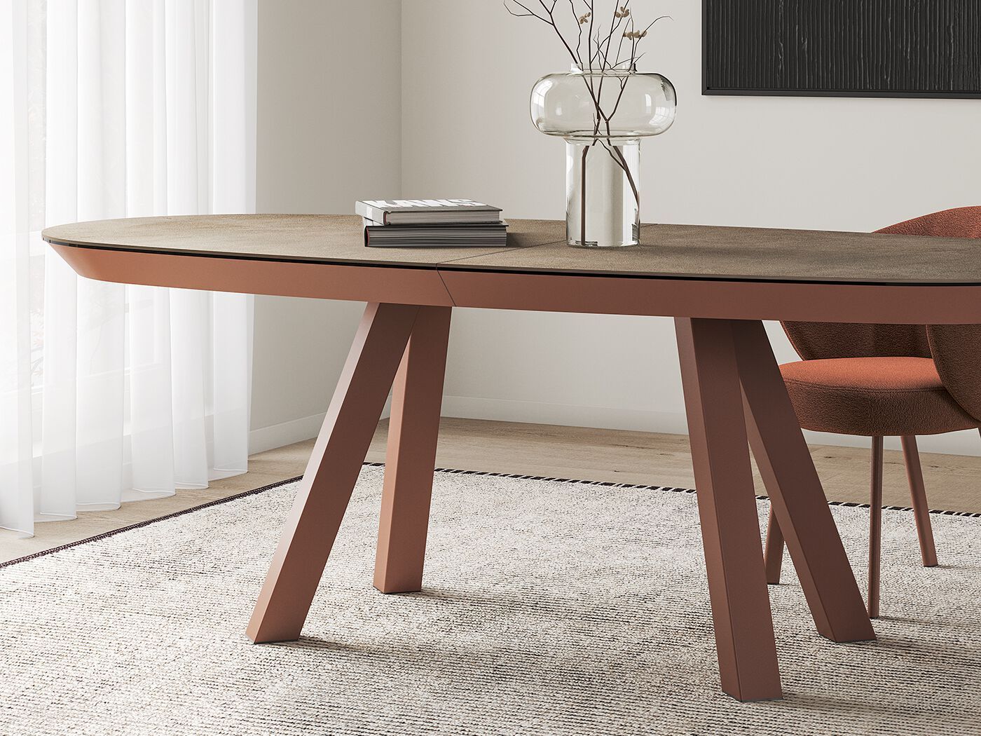 Керамический выдвижной овальный обеденный стол MOBLIBERICA Esla ARCH-00065909 - Вид №4