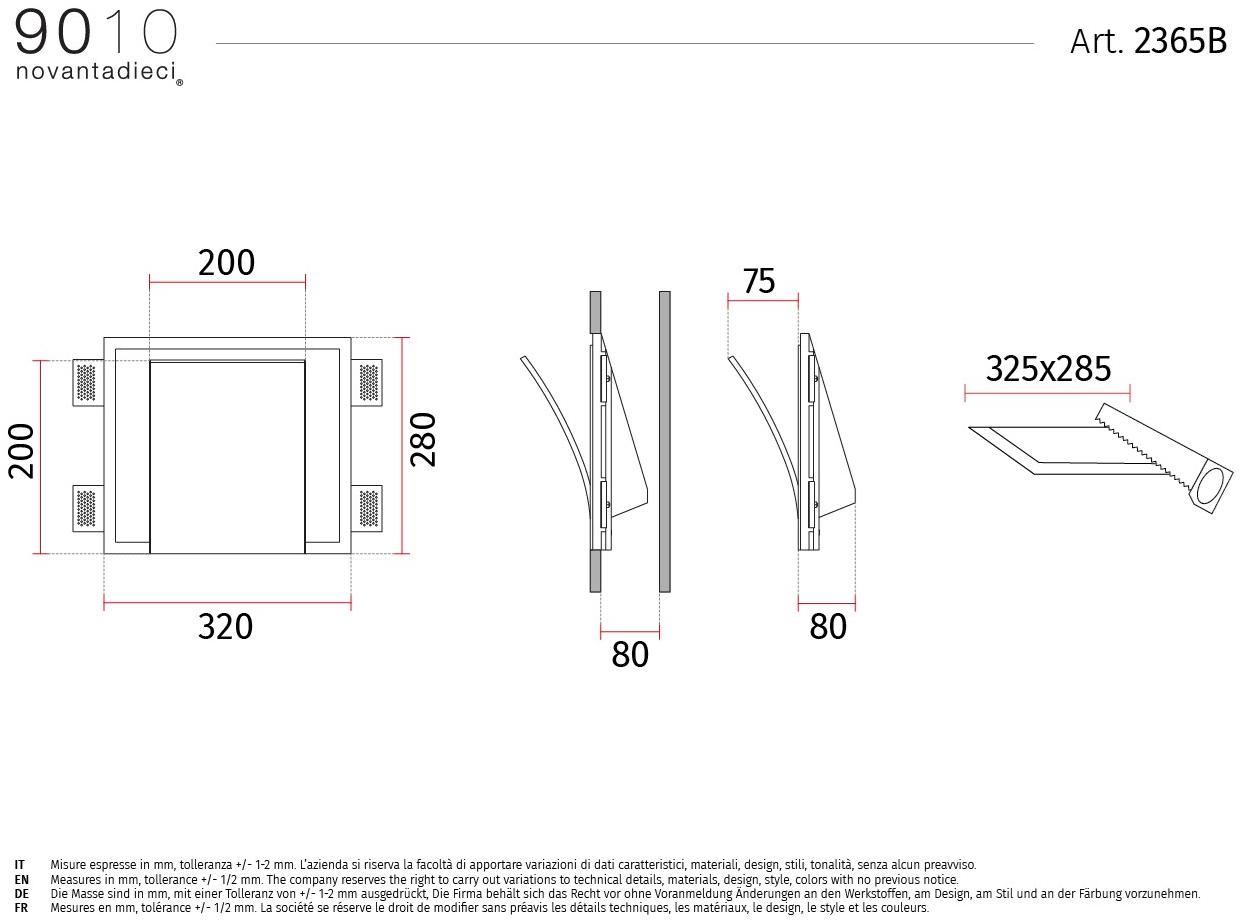 9010 novantadieci Встраиваемый настенный светильник из cristaly®  2365b  - Вид №3