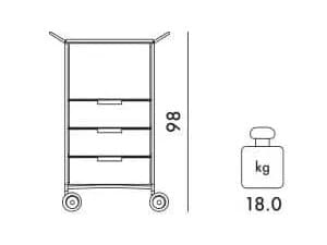 Офисный комод из ПММА с колесами Kartell MOBIL ARCH-00065007 - Вид №178