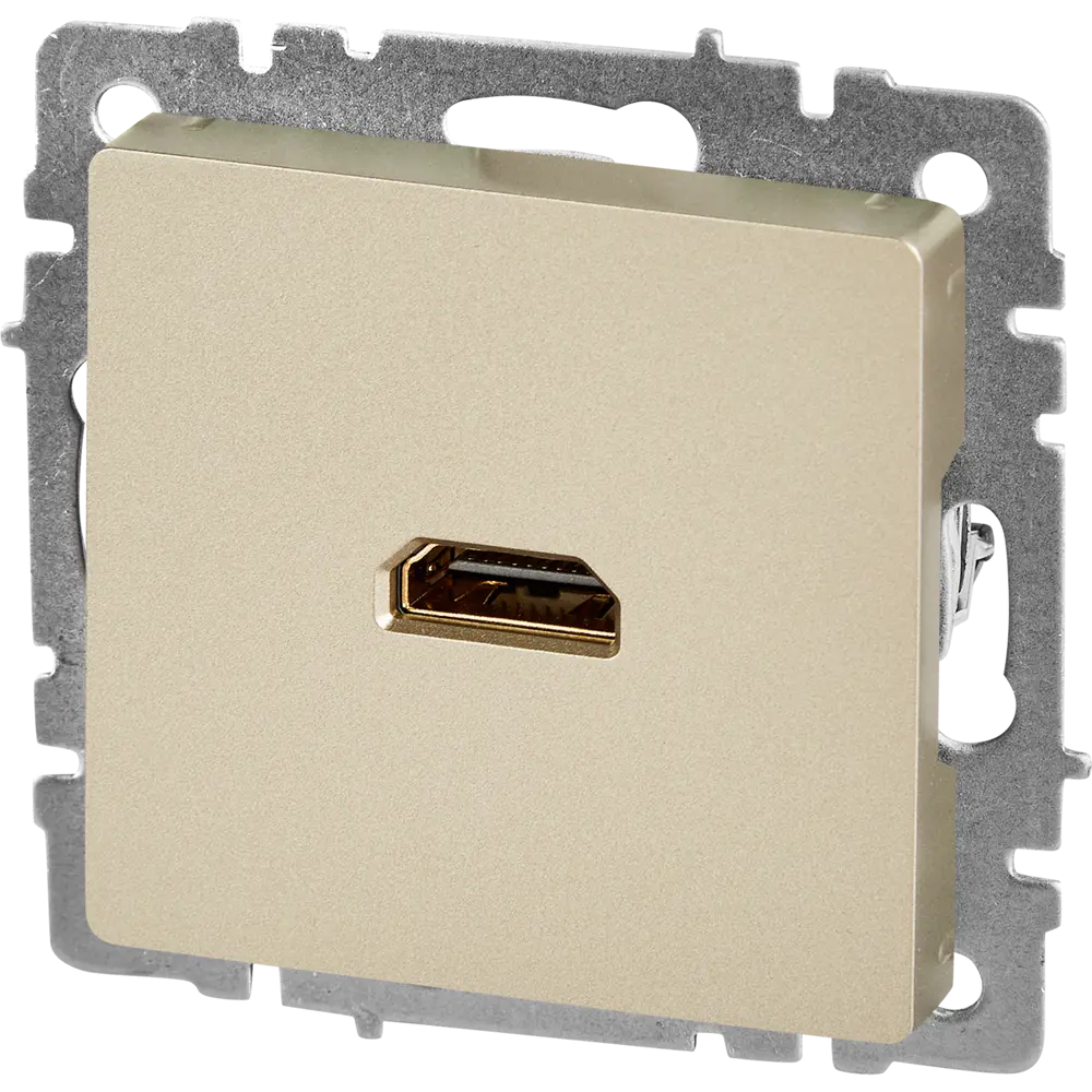 Розетка HDMI встраиваемая IEK Brite цвет шампань 87761645 STLM-2050972 - Вид №1